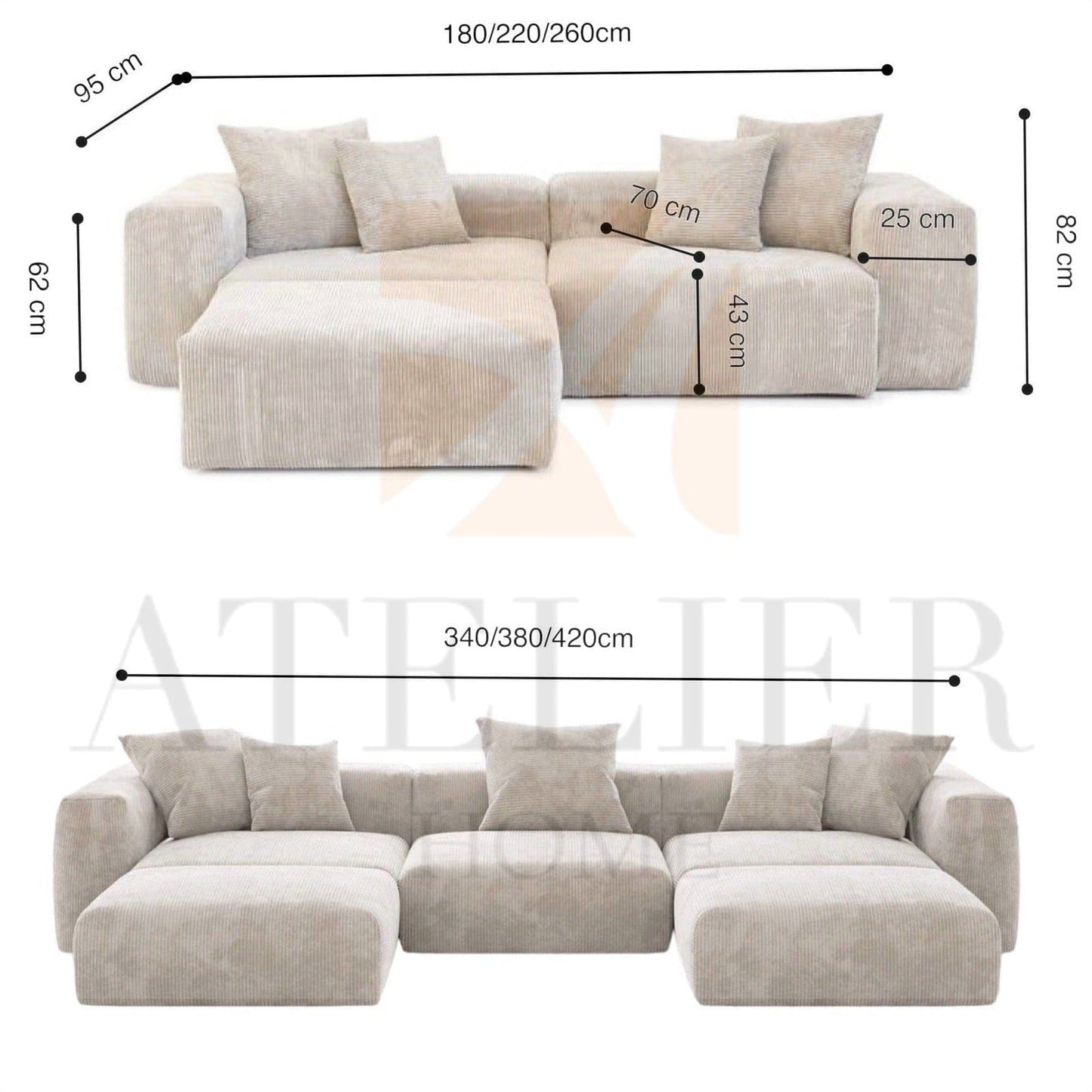 Home Atelier Daryl Sectional Sofa