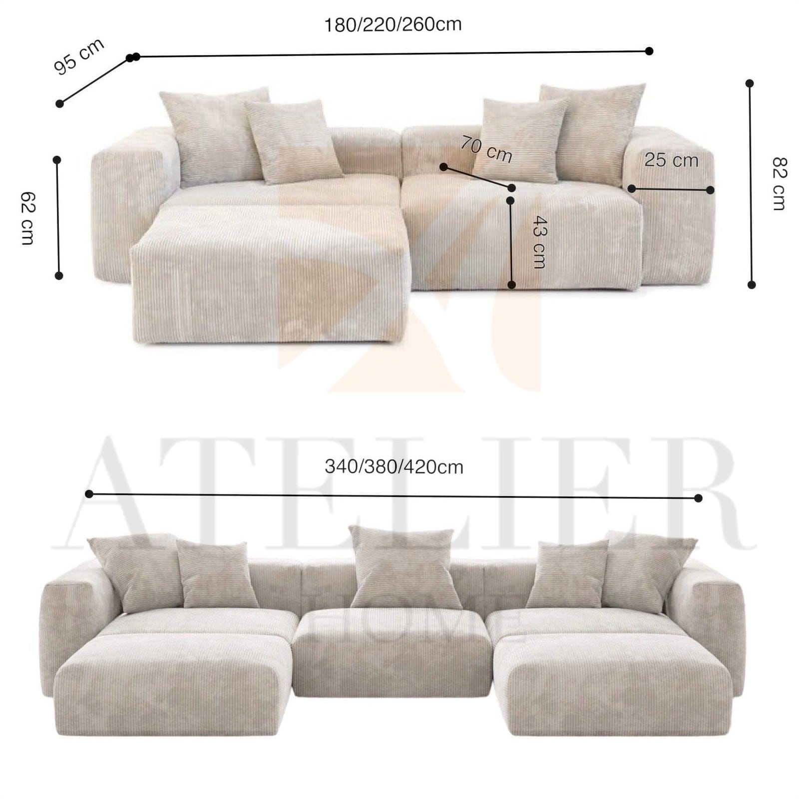 Home Atelier Daryl Sectional Sofa