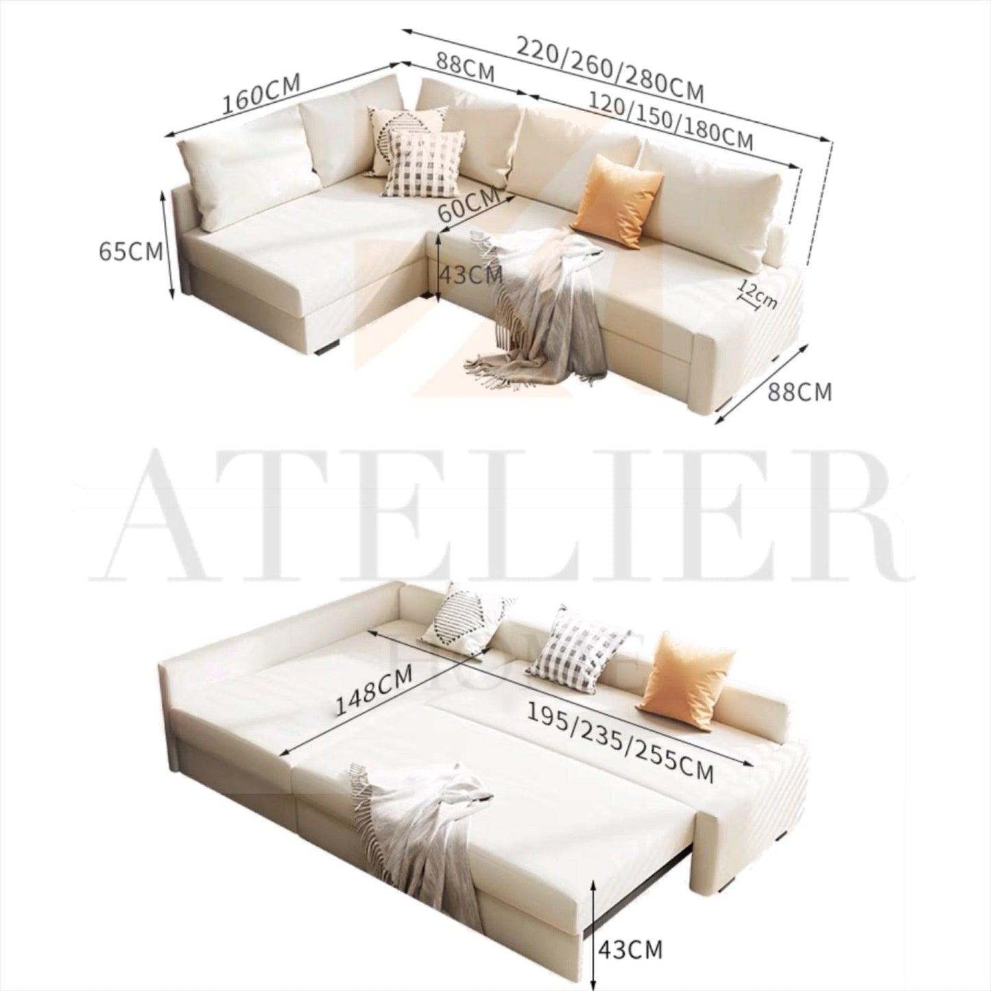 Home Atelier Dean Storage Sofa Bed