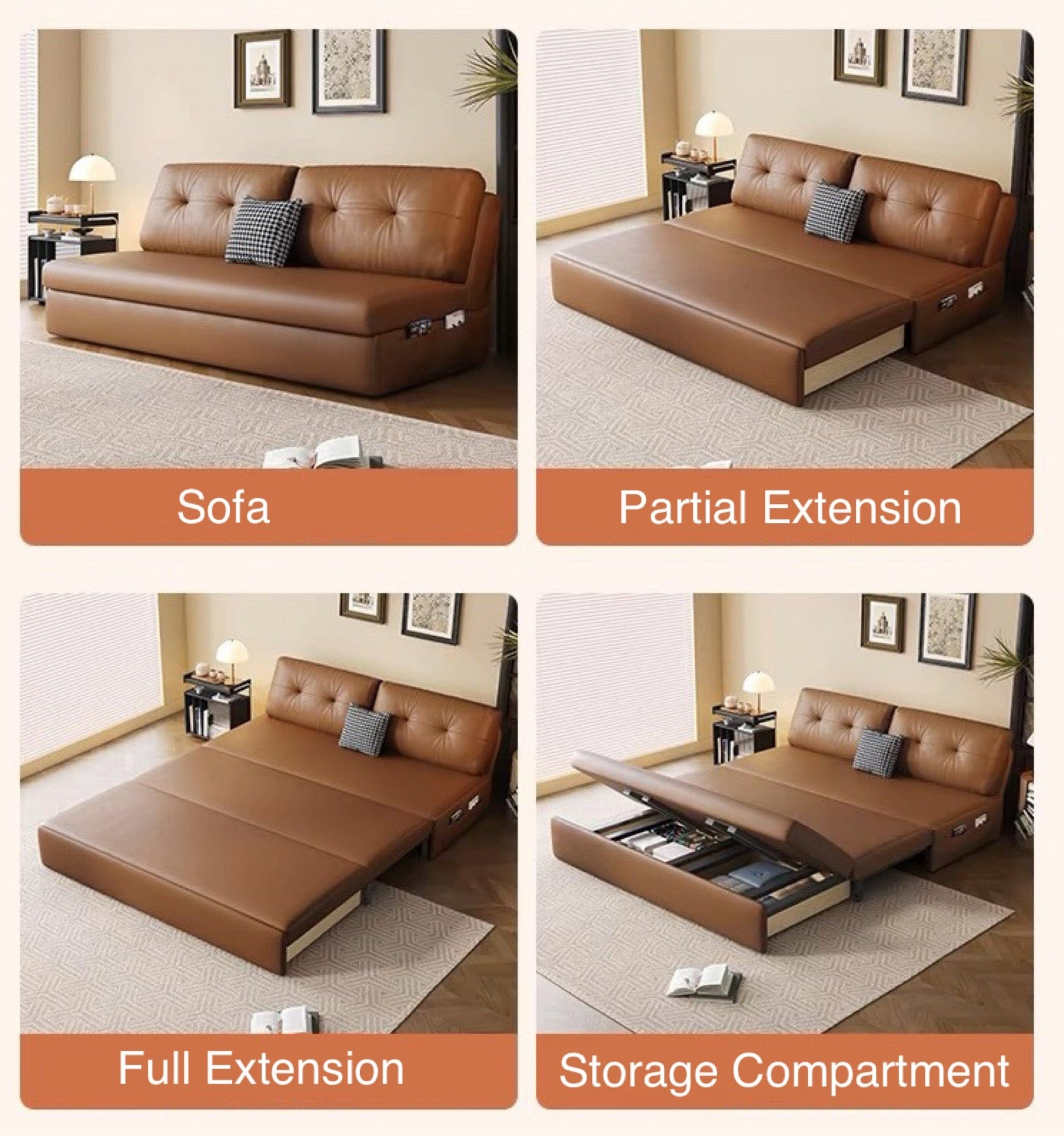 Home Atelier Denise Scratch Resistant Storage Sofa Bed