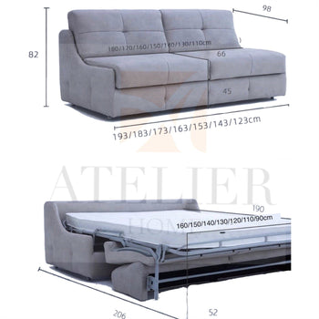 Home Atelier Denna Scratch Resistant Leather-Aire Foldable Sofa Bed with Mattress