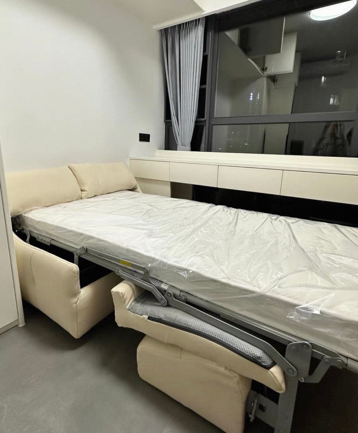 Home Atelier Denna Scratch Resistant Leather-Aire Foldable Sofa Bed with Mattress