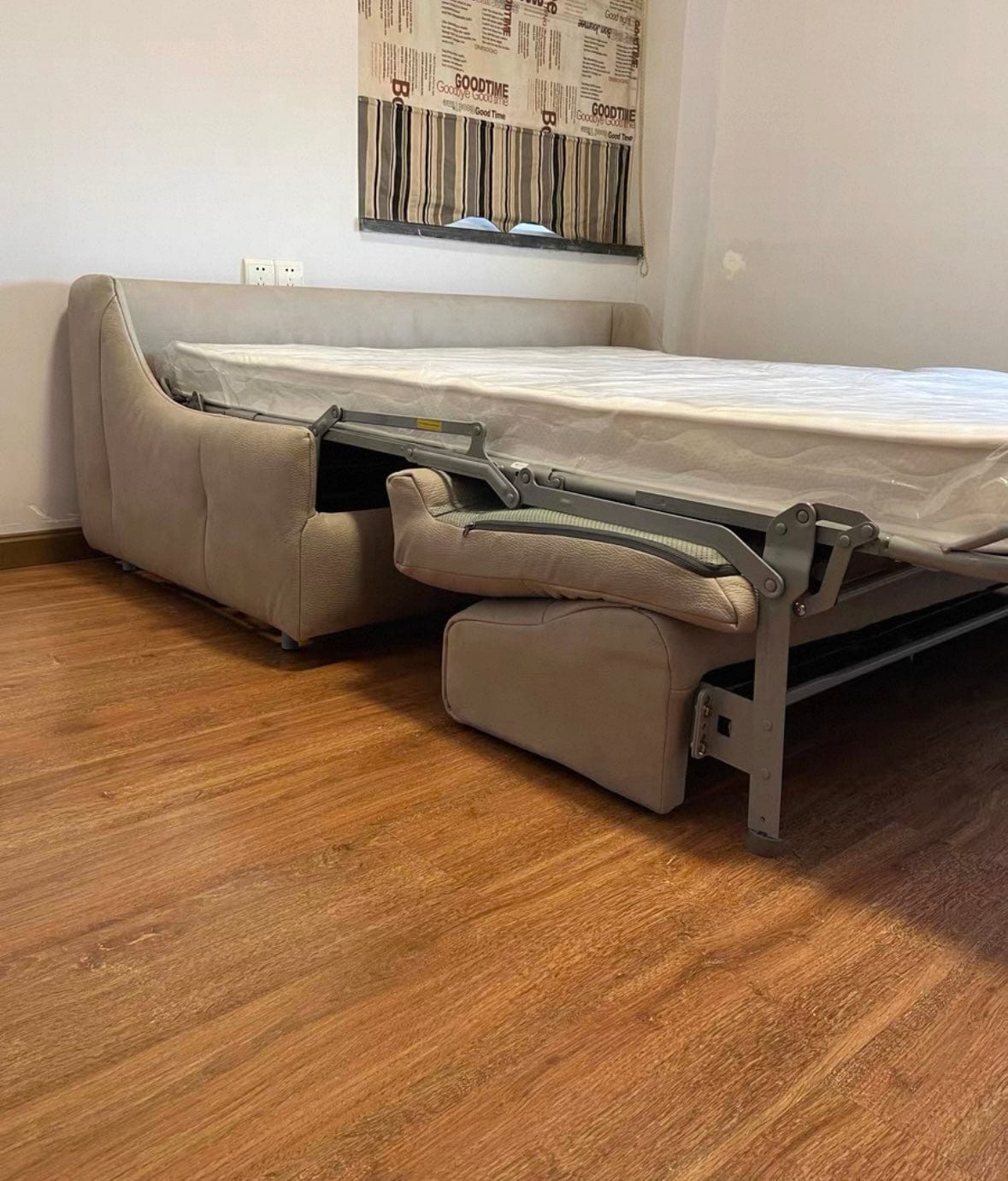 Home Atelier Denna Scratch Resistant Leather-Aire Foldable Sofa Bed with Mattress