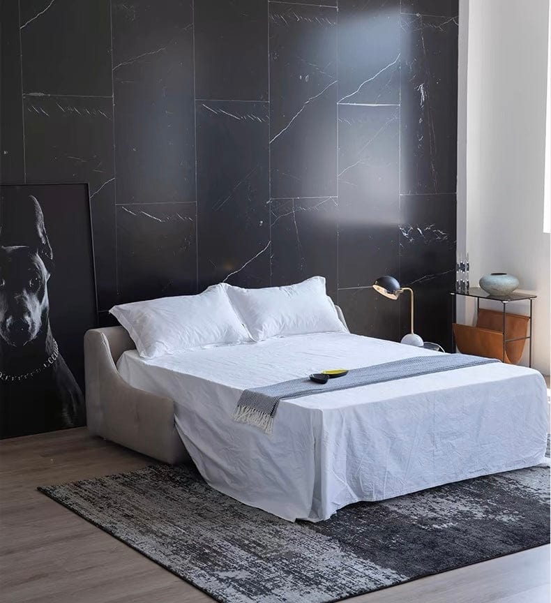 Home Atelier Denna Scratch Resistant Leather-Aire Foldable Sofa Bed with Mattress