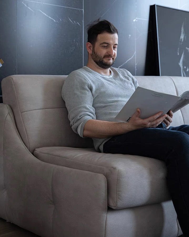 Home Atelier Denna Scratch Resistant Leather-Aire Foldable Sofa Bed with Mattress