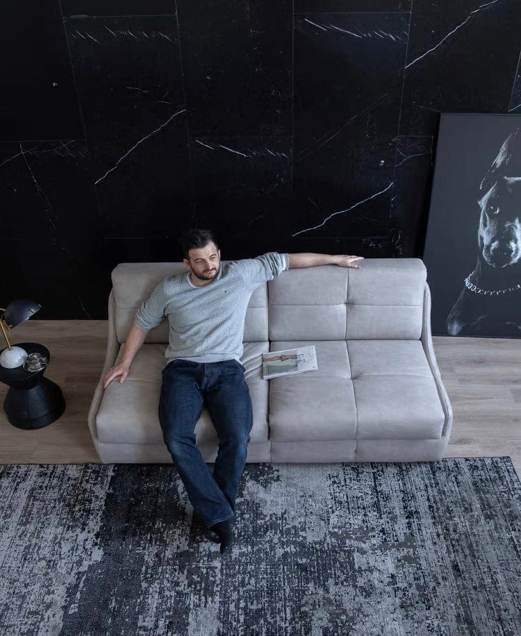 Home Atelier Denna Scratch Resistant Leather-Aire Foldable Sofa Bed with Mattress