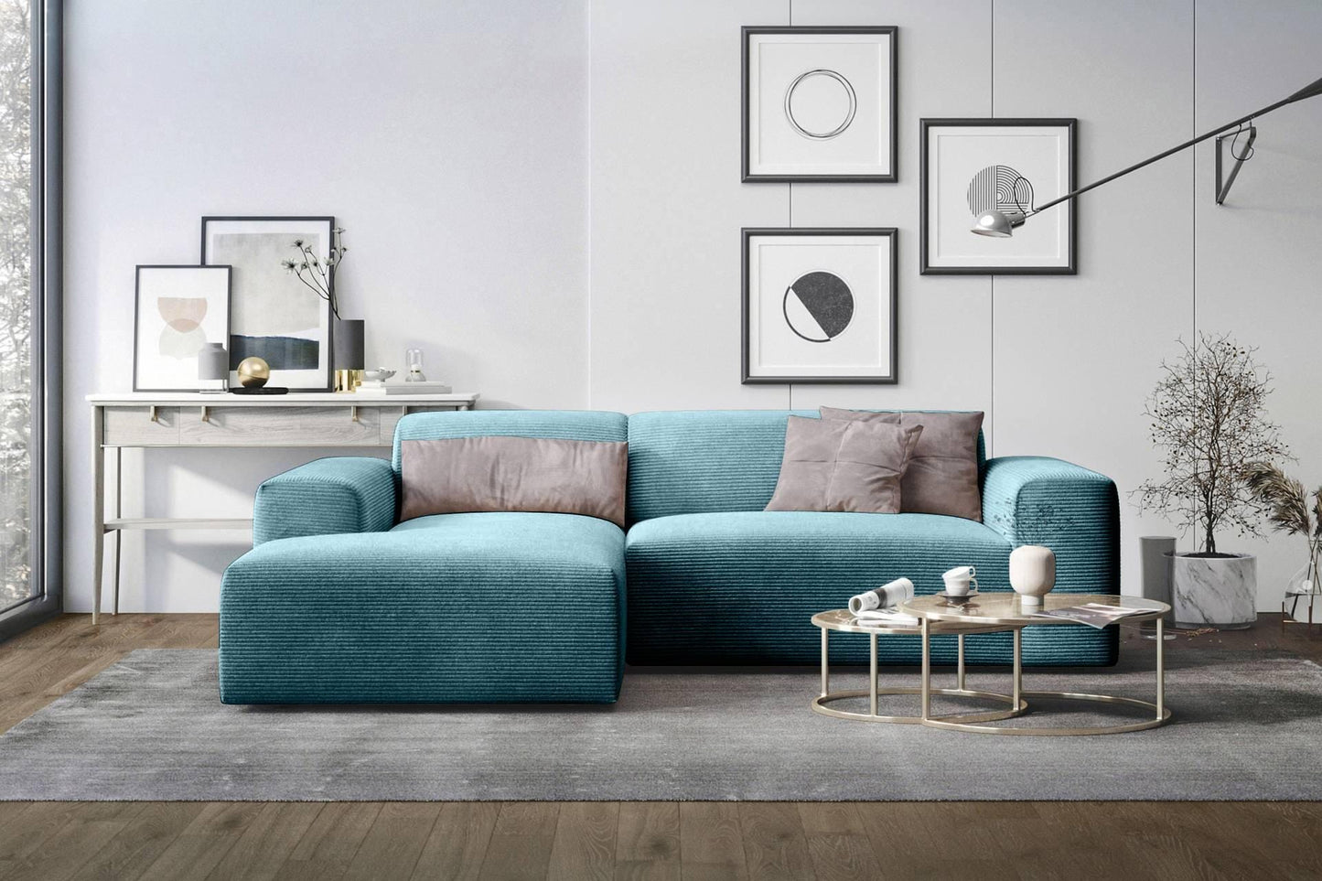 Home Atelier Dolce Scratch Resistant Sectional L-shaped Sofa