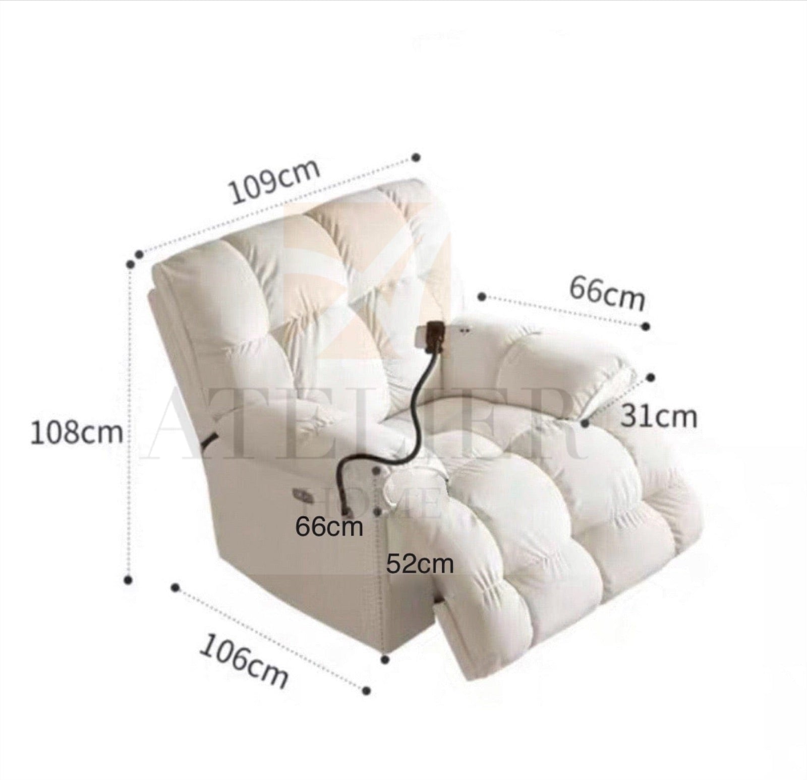 Home Atelier Dominic Swivel Recliner Sofa