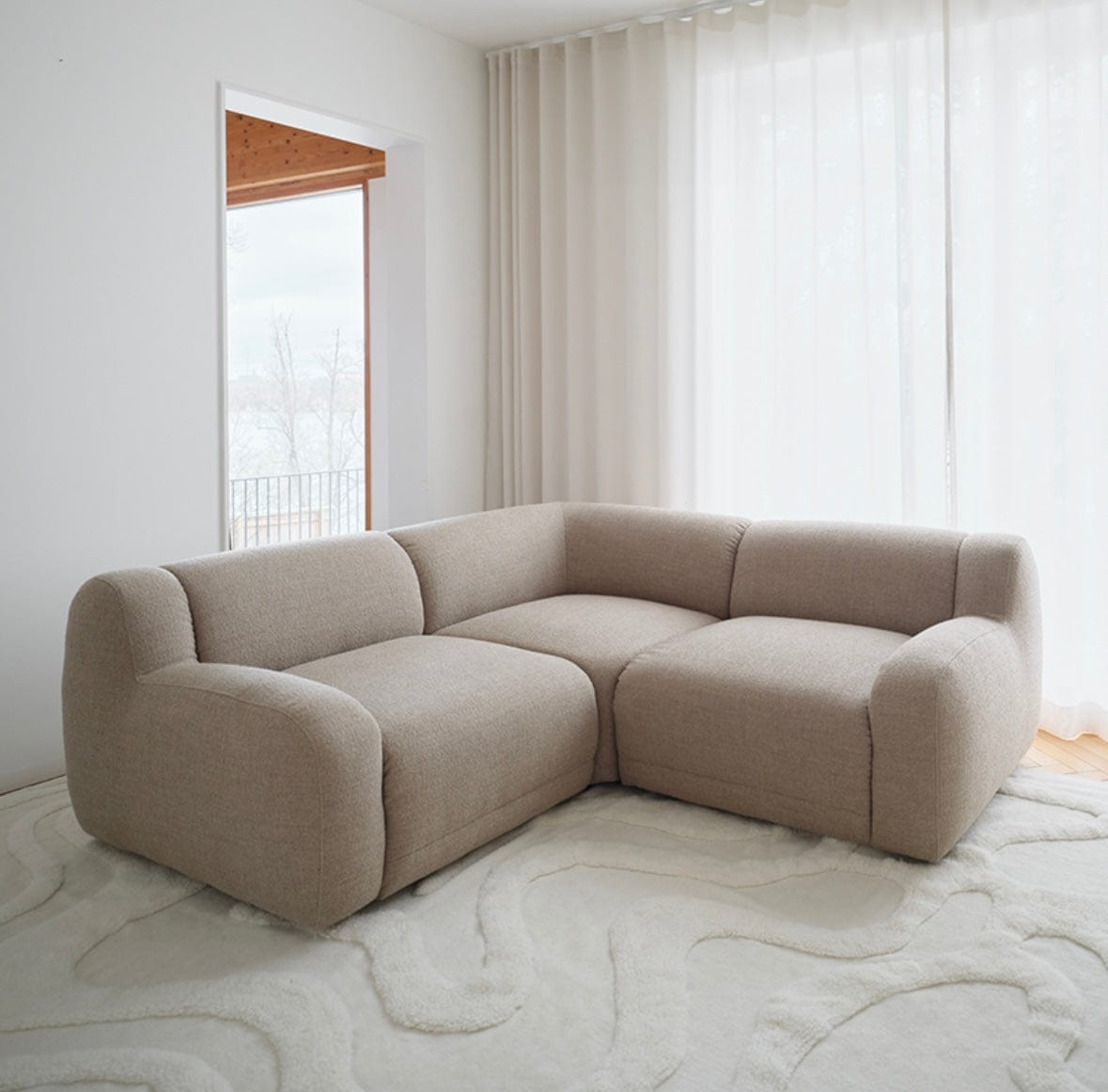Home Atelier Dorselle Sectional Curve Chaise Sofa