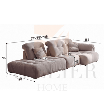 Home Atelier Dorsett Scratch Resistant Backrest Slider Sofa (Copy)