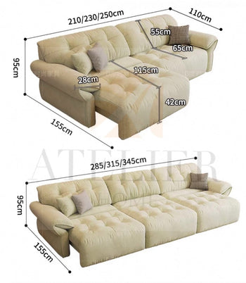 Home Atelier Elena Scratch Resistant Electric Sofa Bed