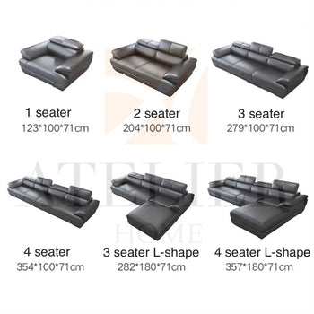 Home Atelier Elias Sectional Genuine Leather Sofa