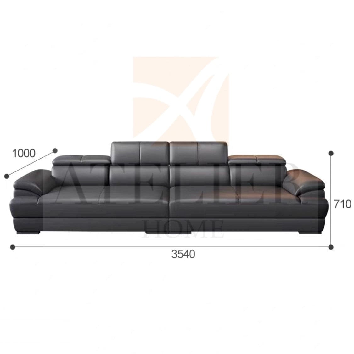 Home Atelier Elias Sectional Genuine Leather Sofa