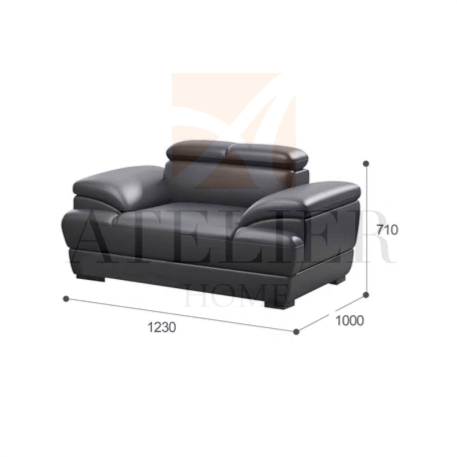 Home Atelier Elias Sectional Genuine Leather Sofa