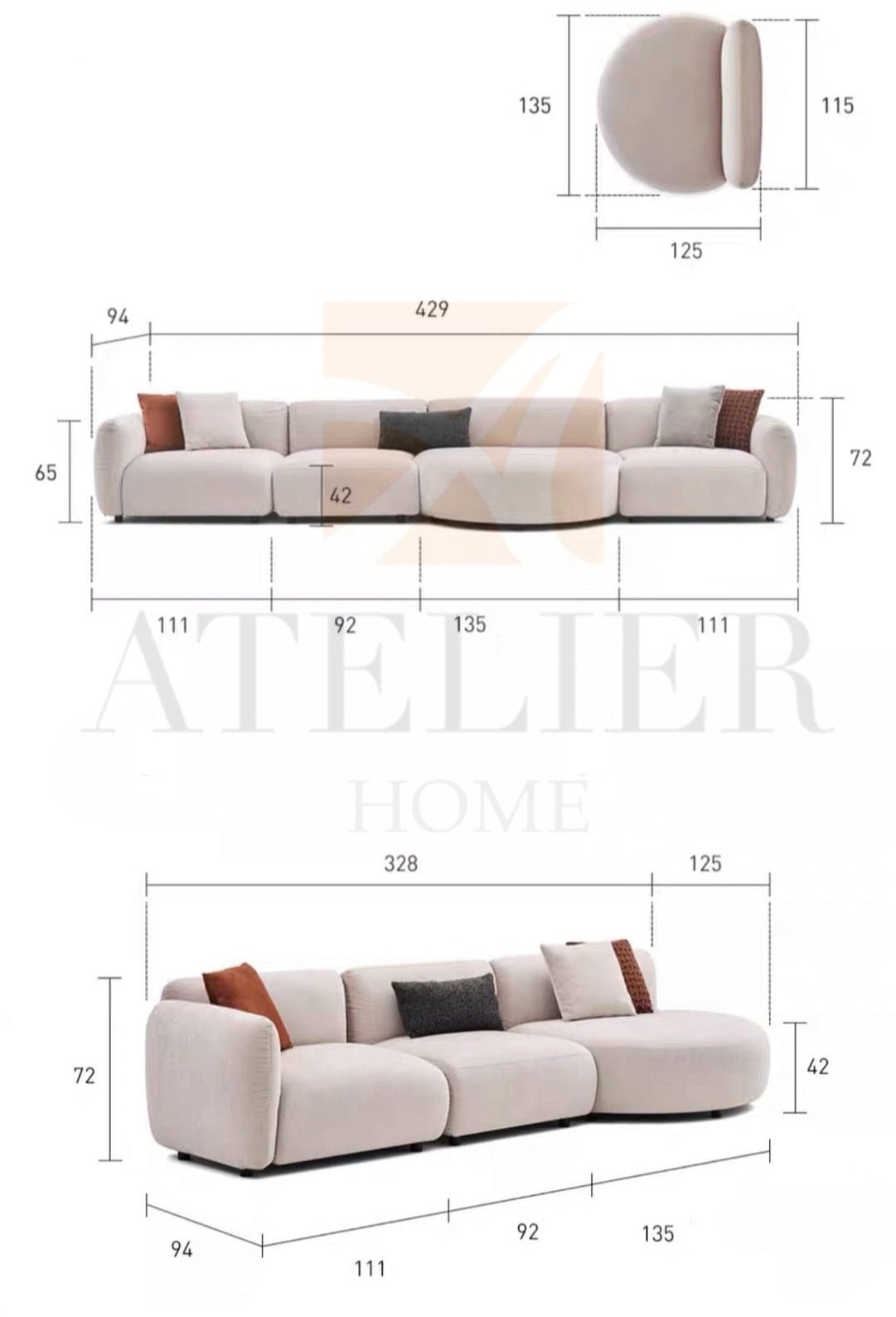 Home Atelier Elise Curve Sofa