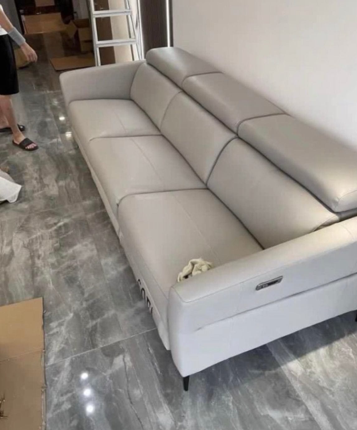 Home Atelier Ellie Sectional Electric Recliner Leather Sofa