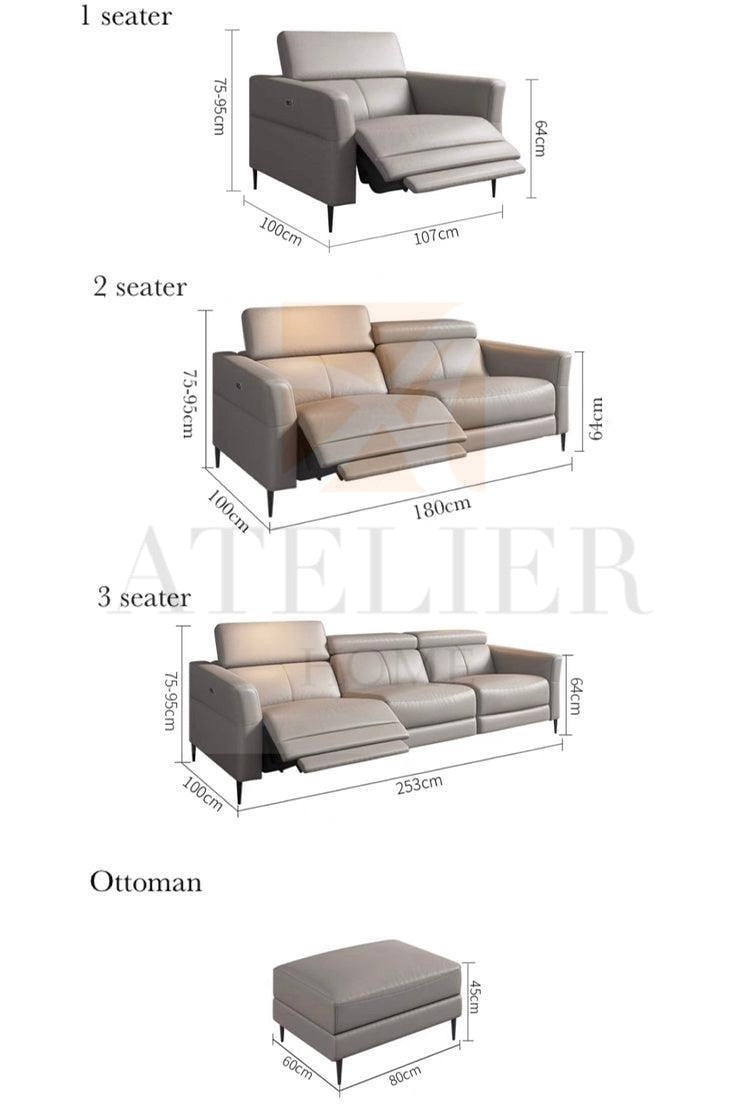 Home Atelier Ellie Sectional Electric Recliner Leather Sofa