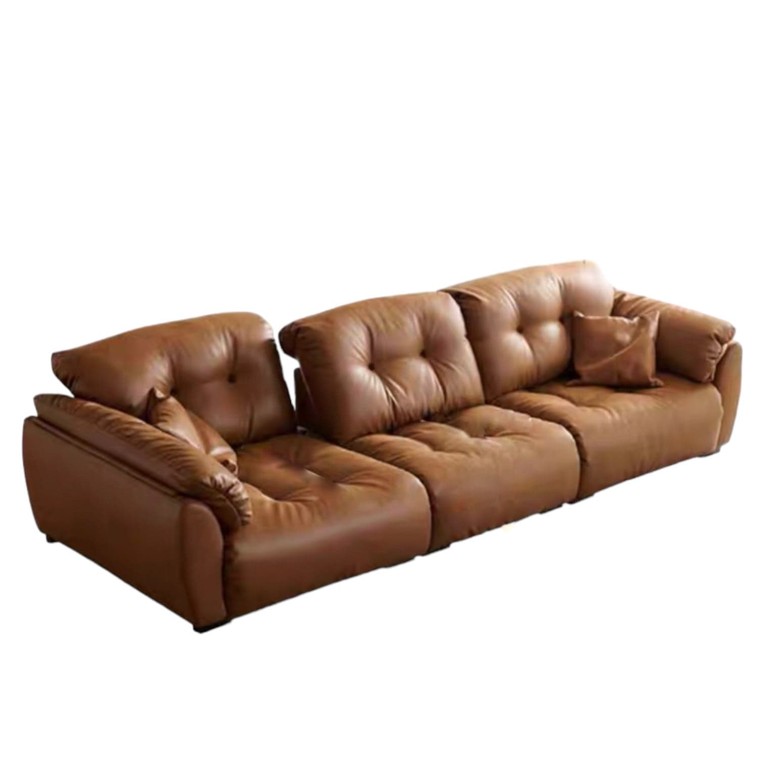 Home Atelier Elvin Scratch Resistant Backrest Slider Leather Sofa