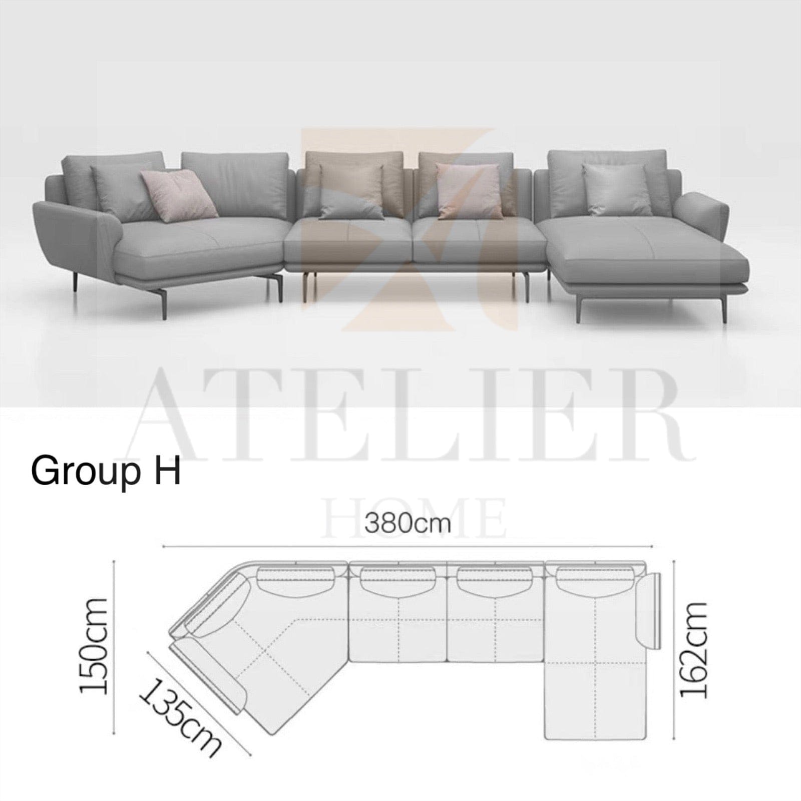 Home Atelier Emmanuel Angular Sectional Sofa