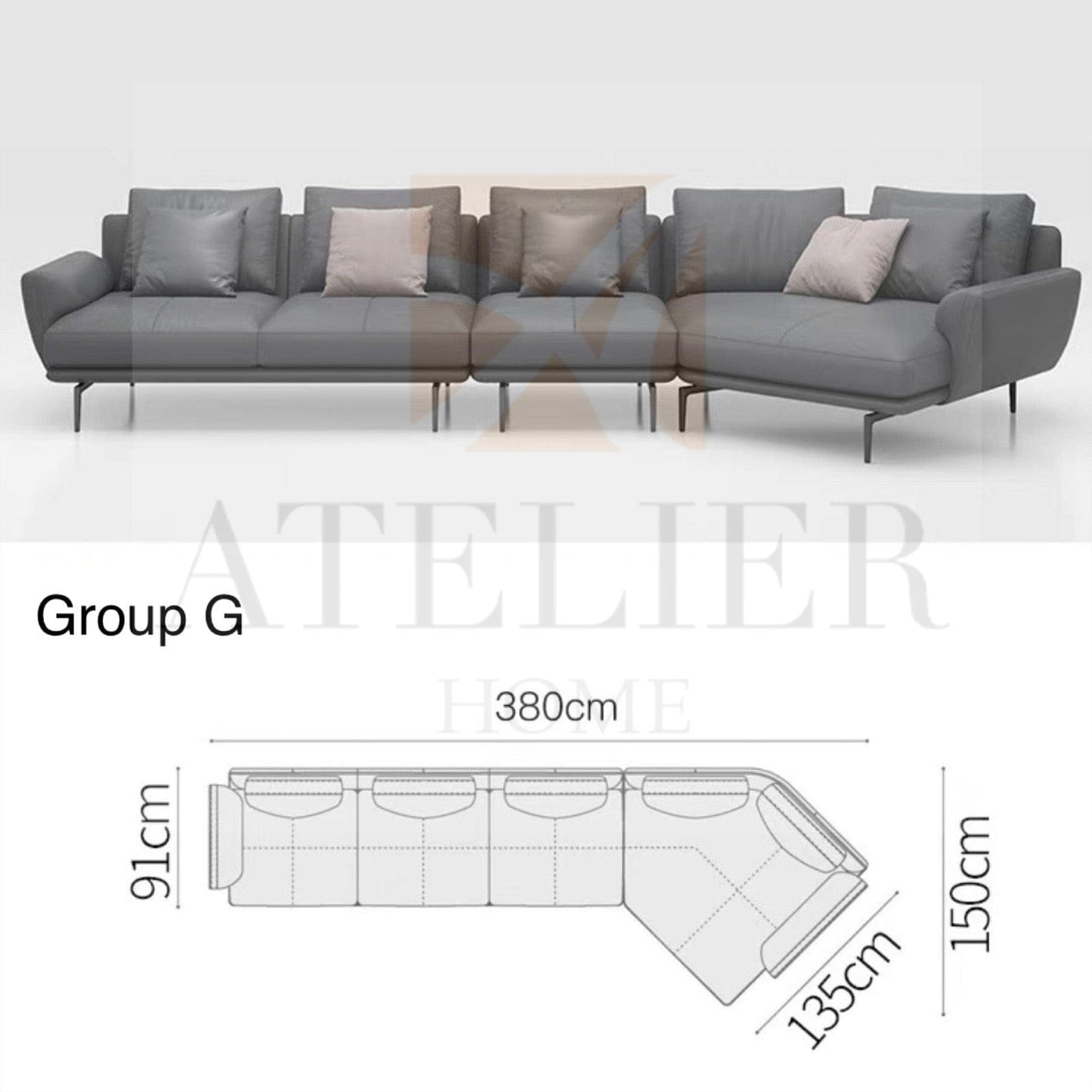 Home Atelier Emmanuel Angular Sectional Sofa