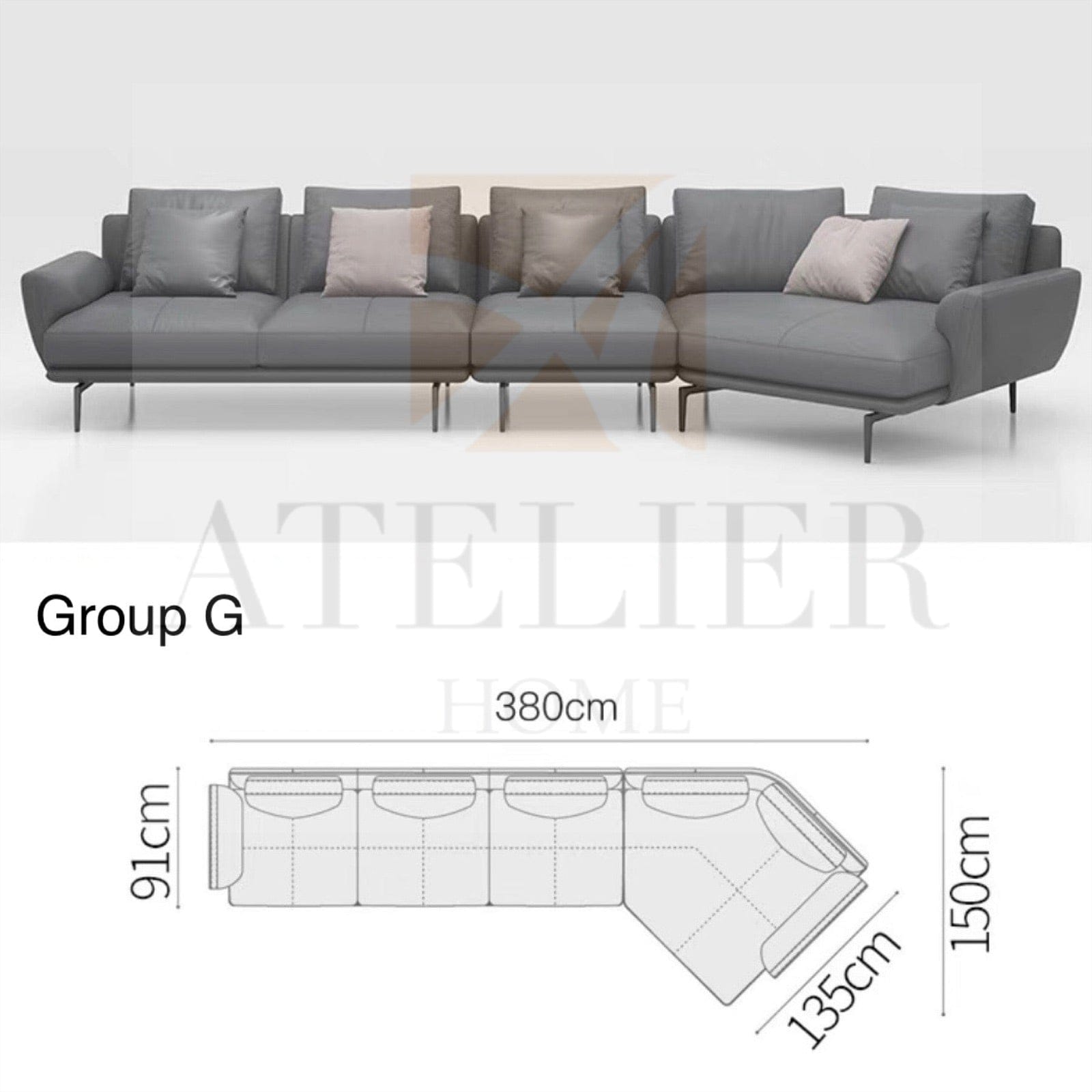 Home Atelier Emmanuel Angular Sectional Sofa