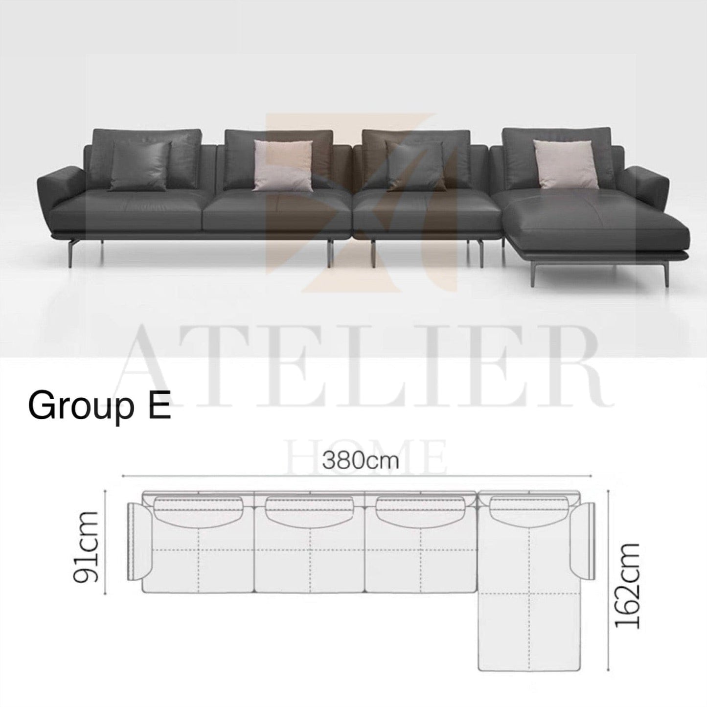 Home Atelier Emmanuel Angular Sectional Sofa