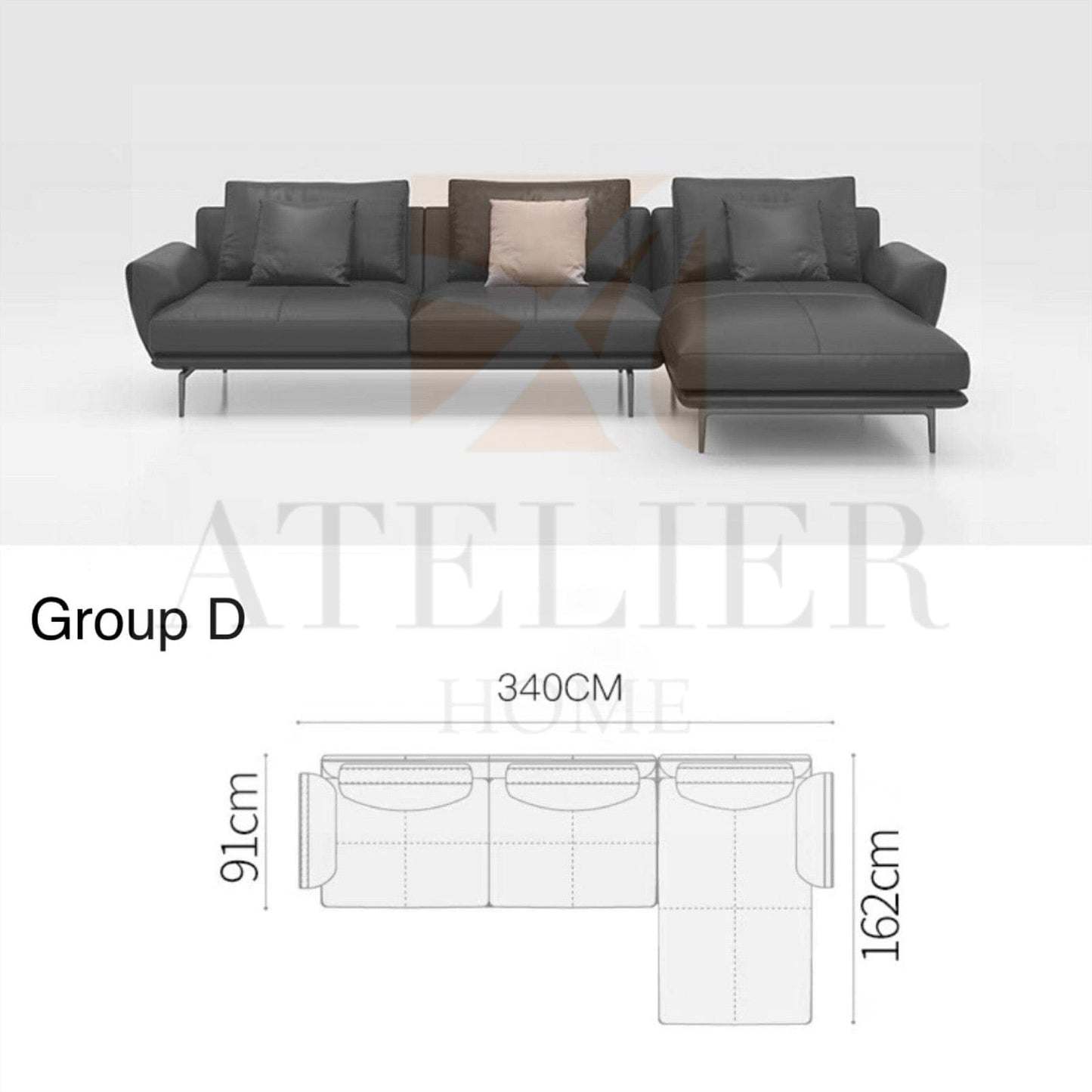 Home Atelier Emmanuel Angular Sectional Sofa