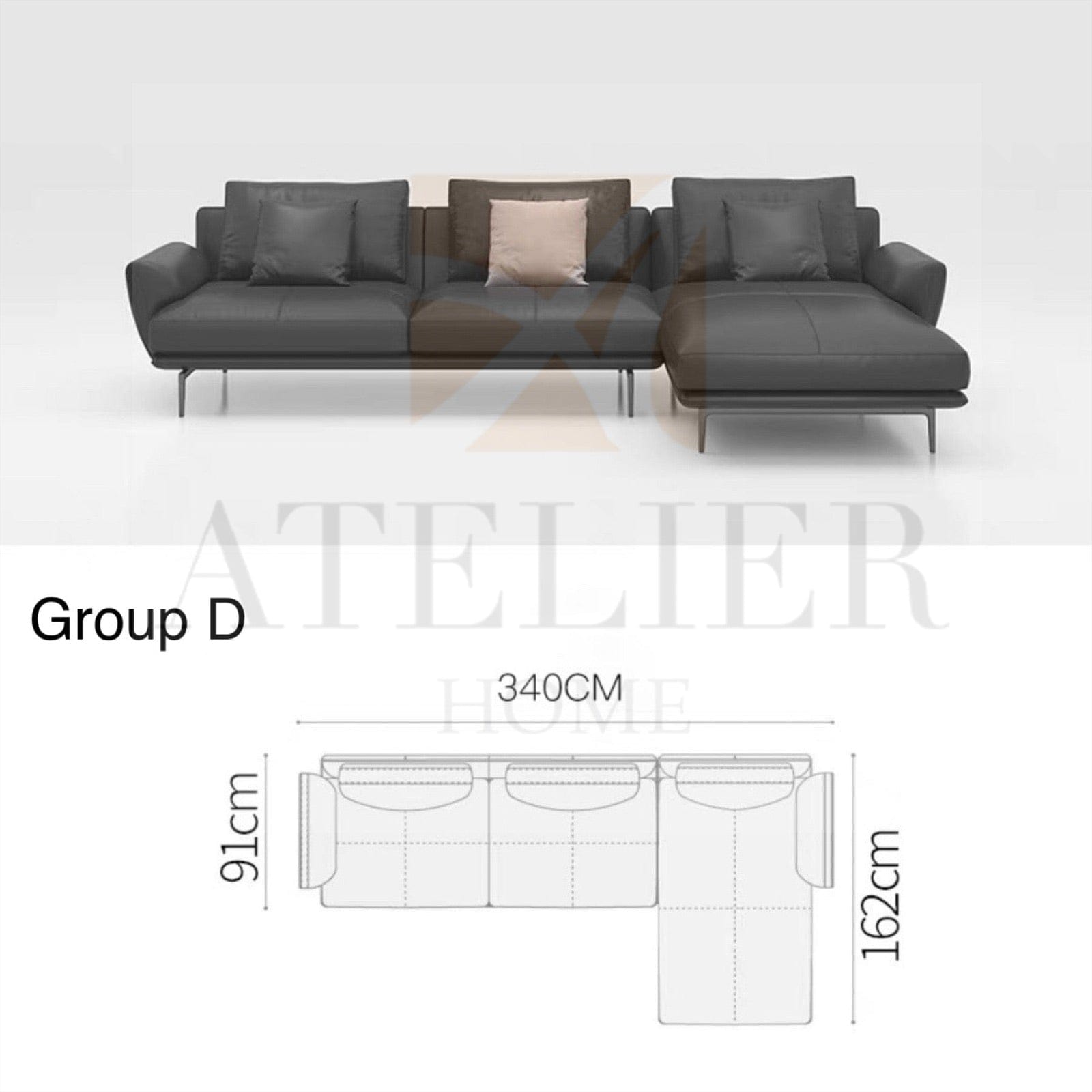 Home Atelier Emmanuel Angular Sectional Sofa