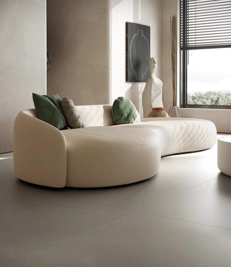 Home Atelier Ethan Scratch Resistant Leather Curve Sofa