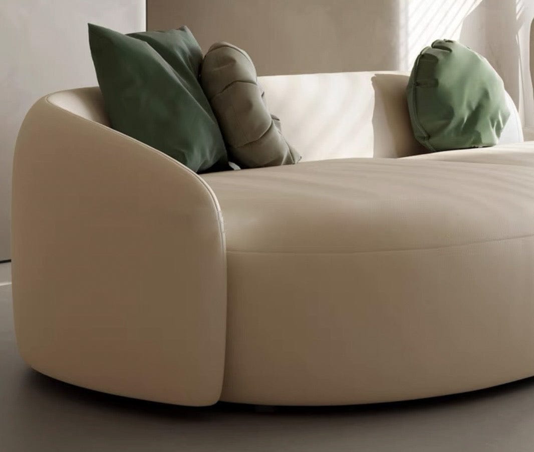 Home Atelier Ethan Scratch Resistant Leather Curve Sofa