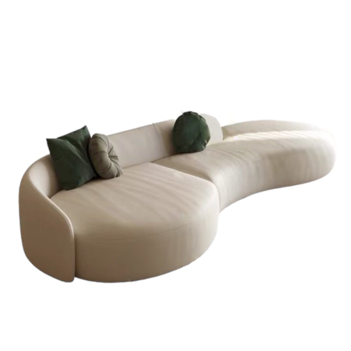 Home Atelier Ethan Scratch Resistant Leather Curve Sofa