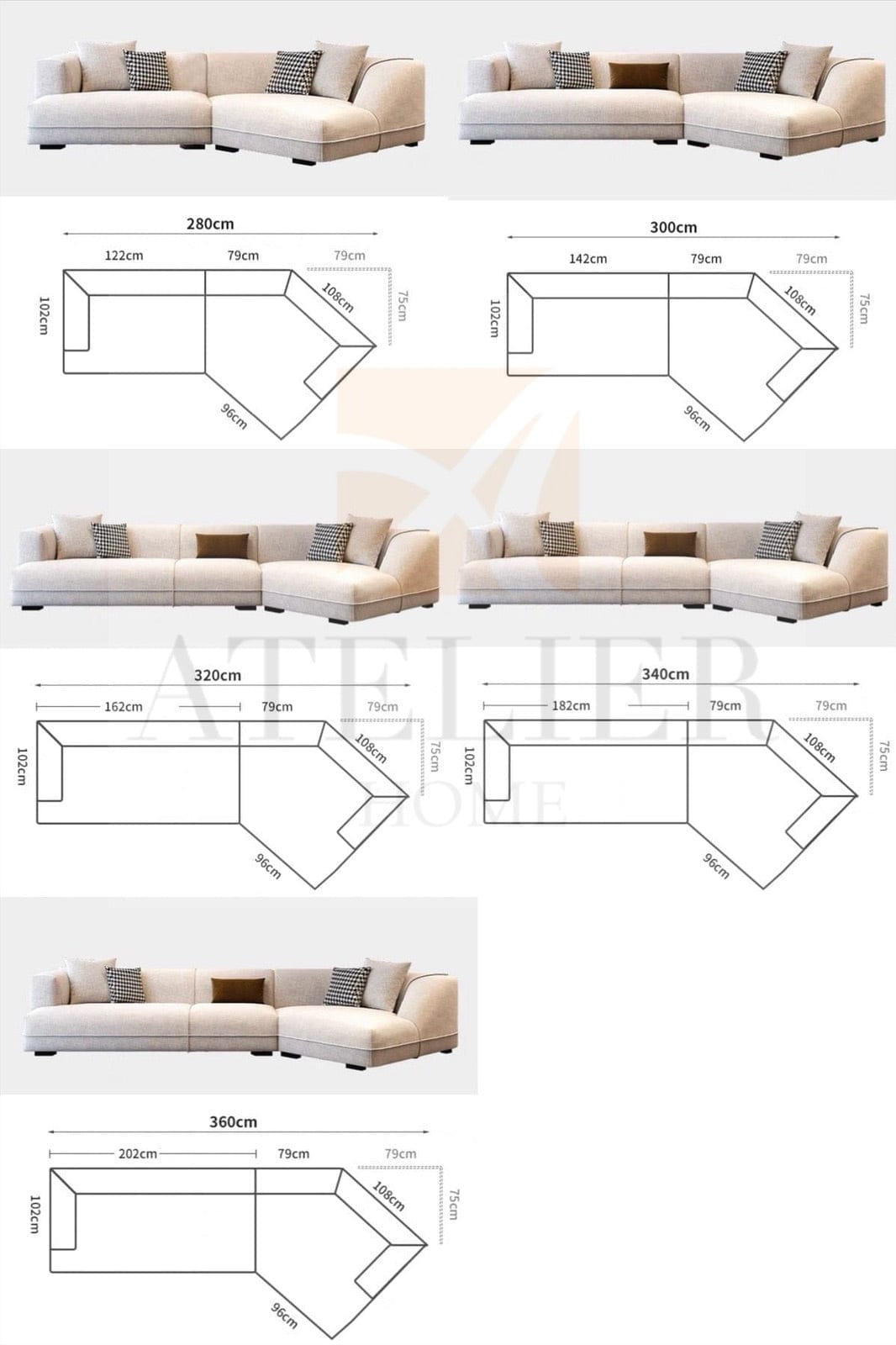 Home Atelier Eugene Sectional Angular Sofa