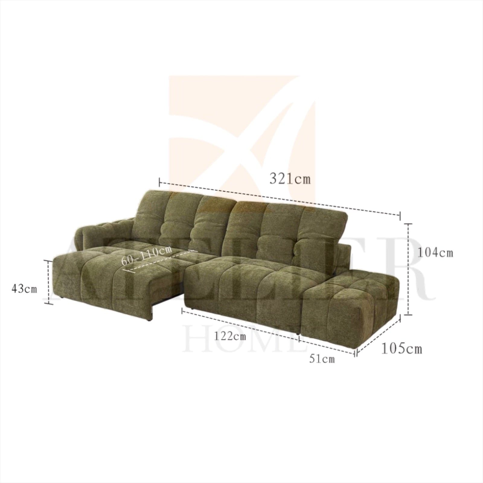 Home Atelier Evelyn Scratch Resistant Electric Extendable Sofa Bed