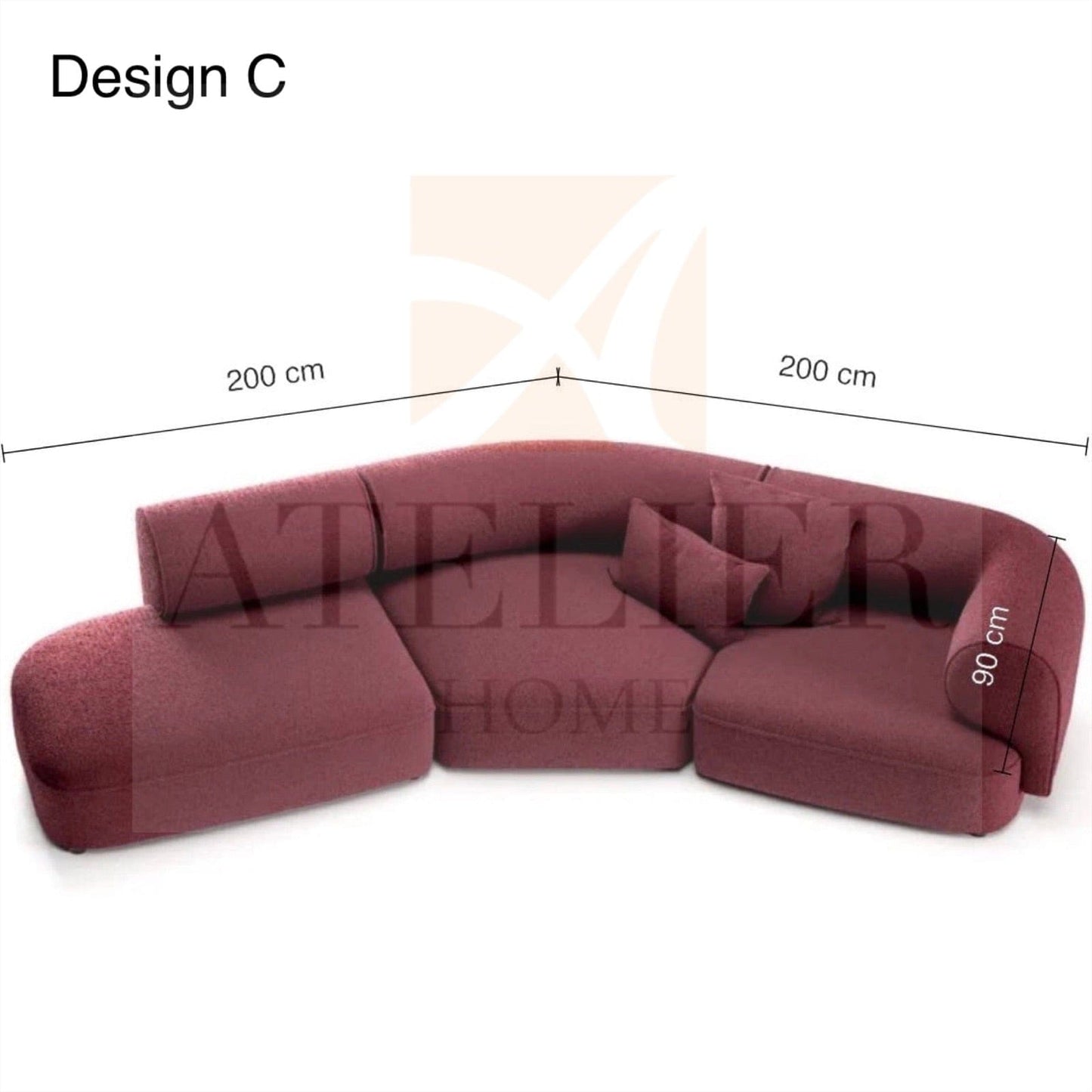 Home Atelier Evette Scratch Resistant Sectional Sofa