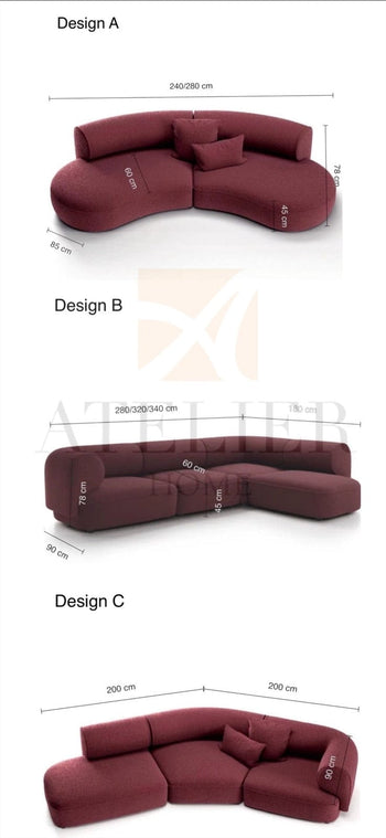 Home Atelier Evette Scratch Resistant Sectional Sofa