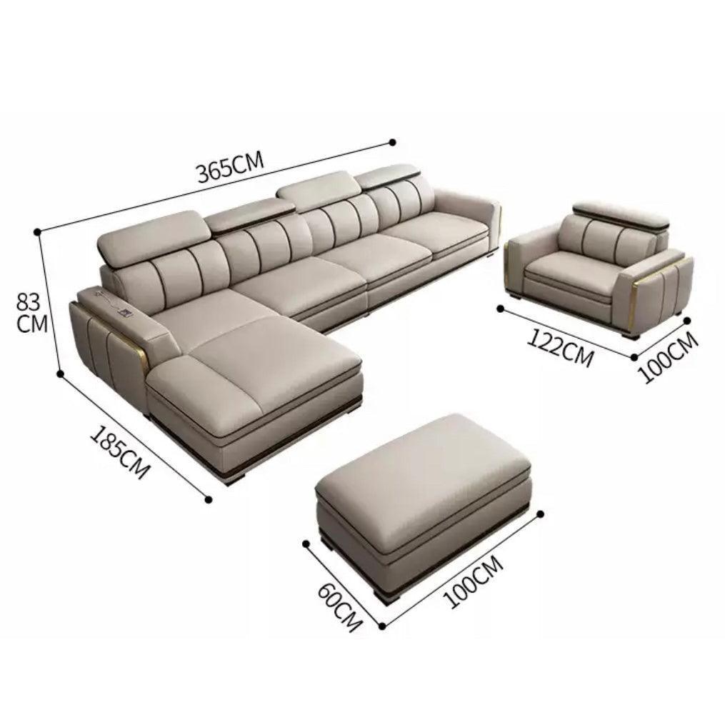 home-atelier-f31a Alonso Leather Sectional Sofa