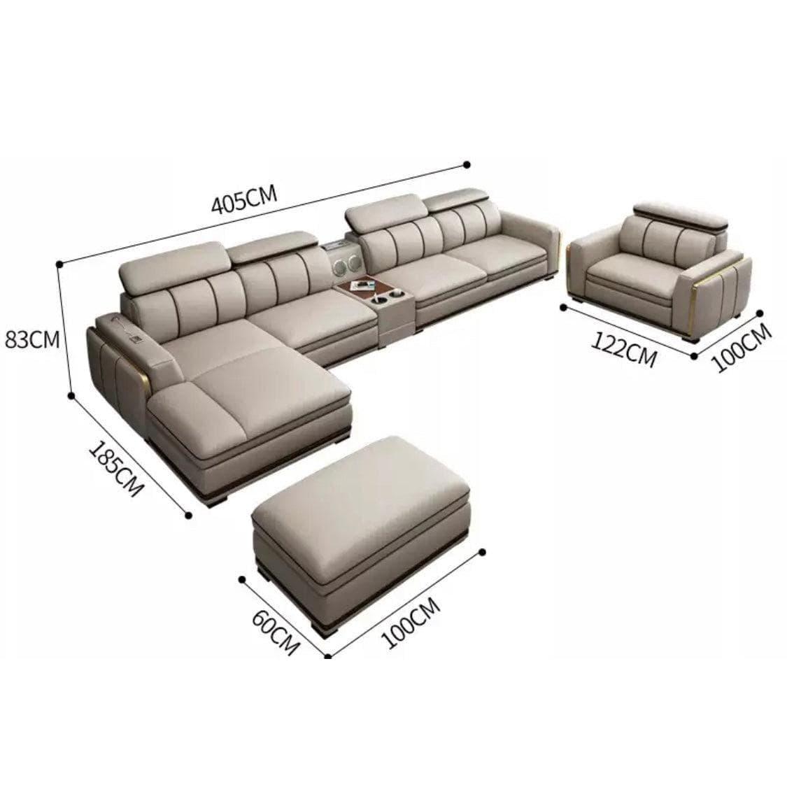 home-atelier-f31a Alonso Leather Sectional Sofa