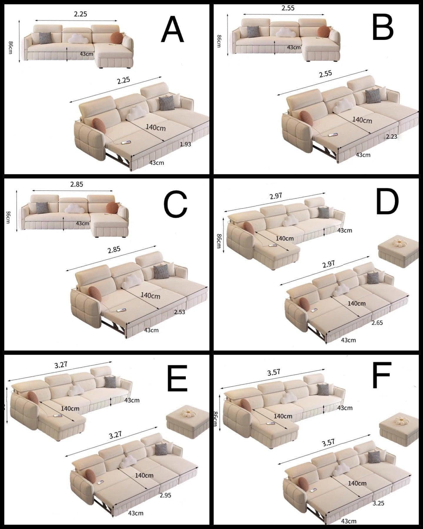 home-atelier-f31a Ariyo Scratch Resistant Storage Sofa Bed