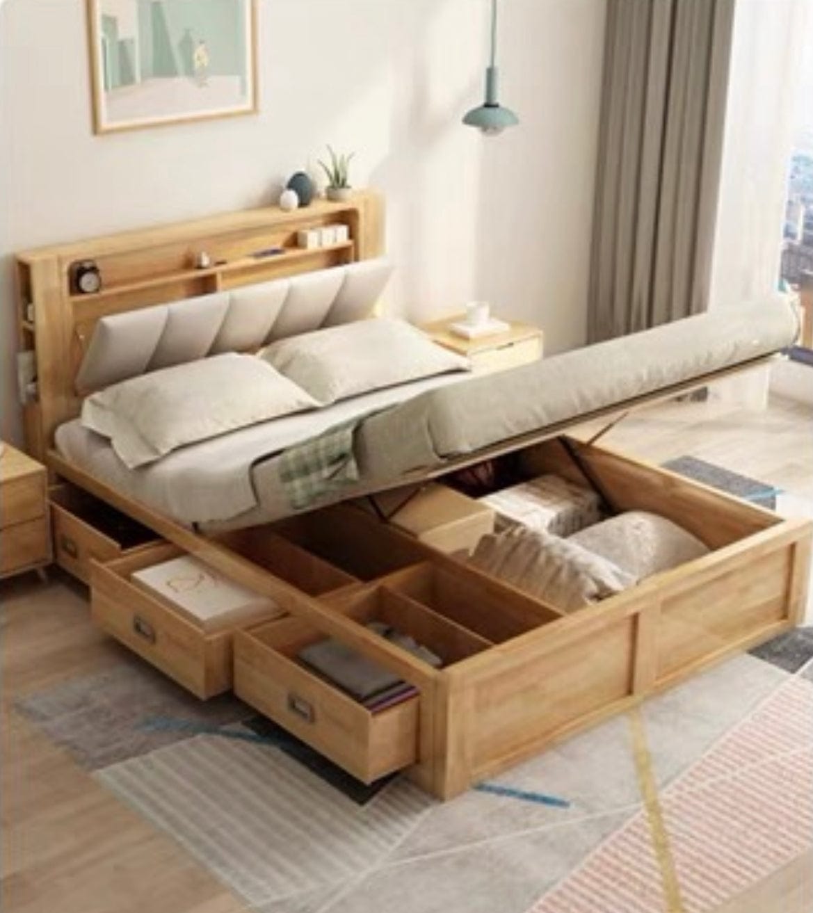 home-atelier-f31a Benjamin Storage Wooden Bed Frame