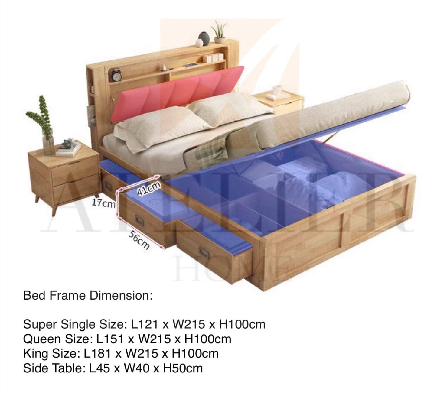 home-atelier-f31a Benjamin Storage Wooden Bed Frame