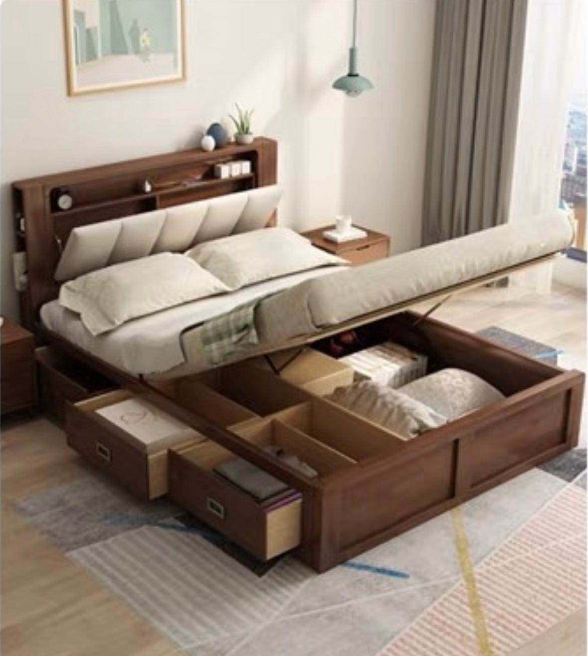 home-atelier-f31a Benjamin Storage Wooden Bed Frame