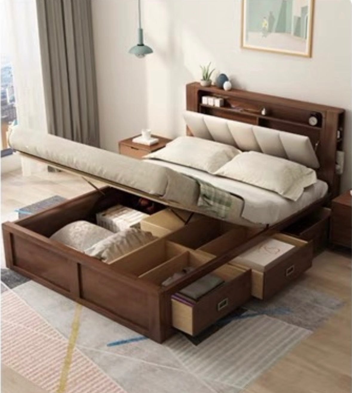 home-atelier-f31a Benjamin Storage Wooden Bed Frame