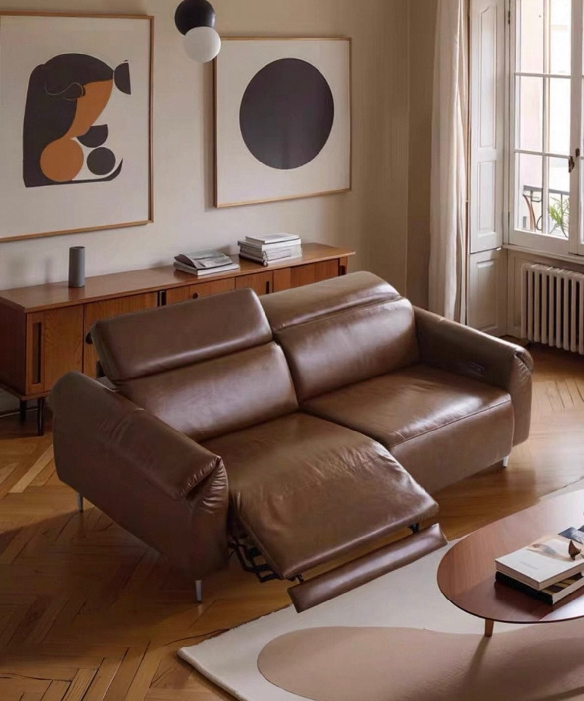 home-atelier-f31a Billy Sectional Electric Recliner Leather Sofa