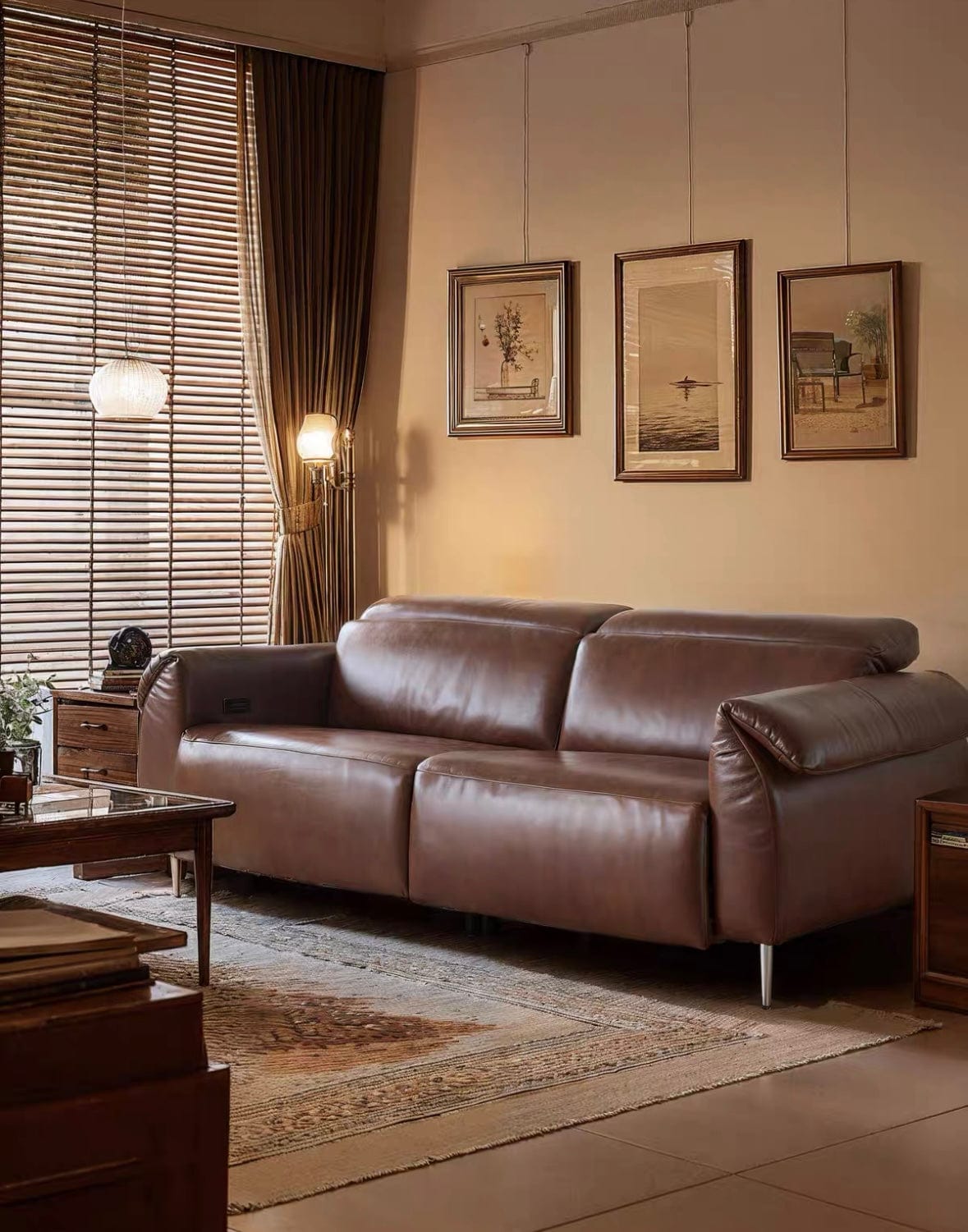 home-atelier-f31a Billy Sectional Electric Recliner Leather Sofa