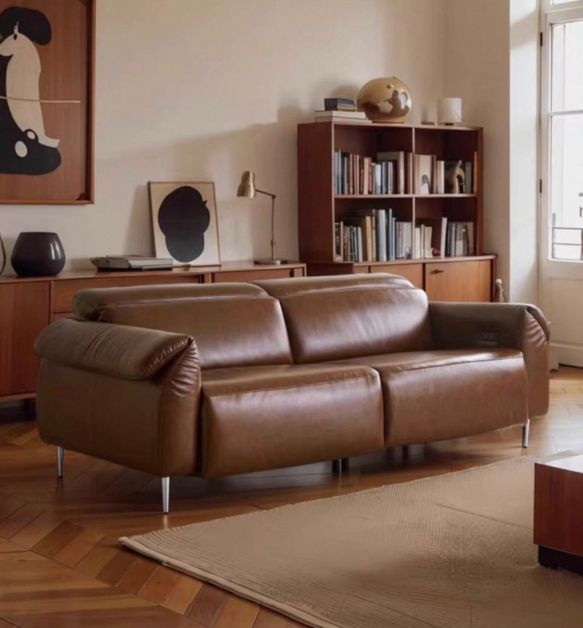 home-atelier-f31a Billy Sectional Electric Recliner Leather Sofa