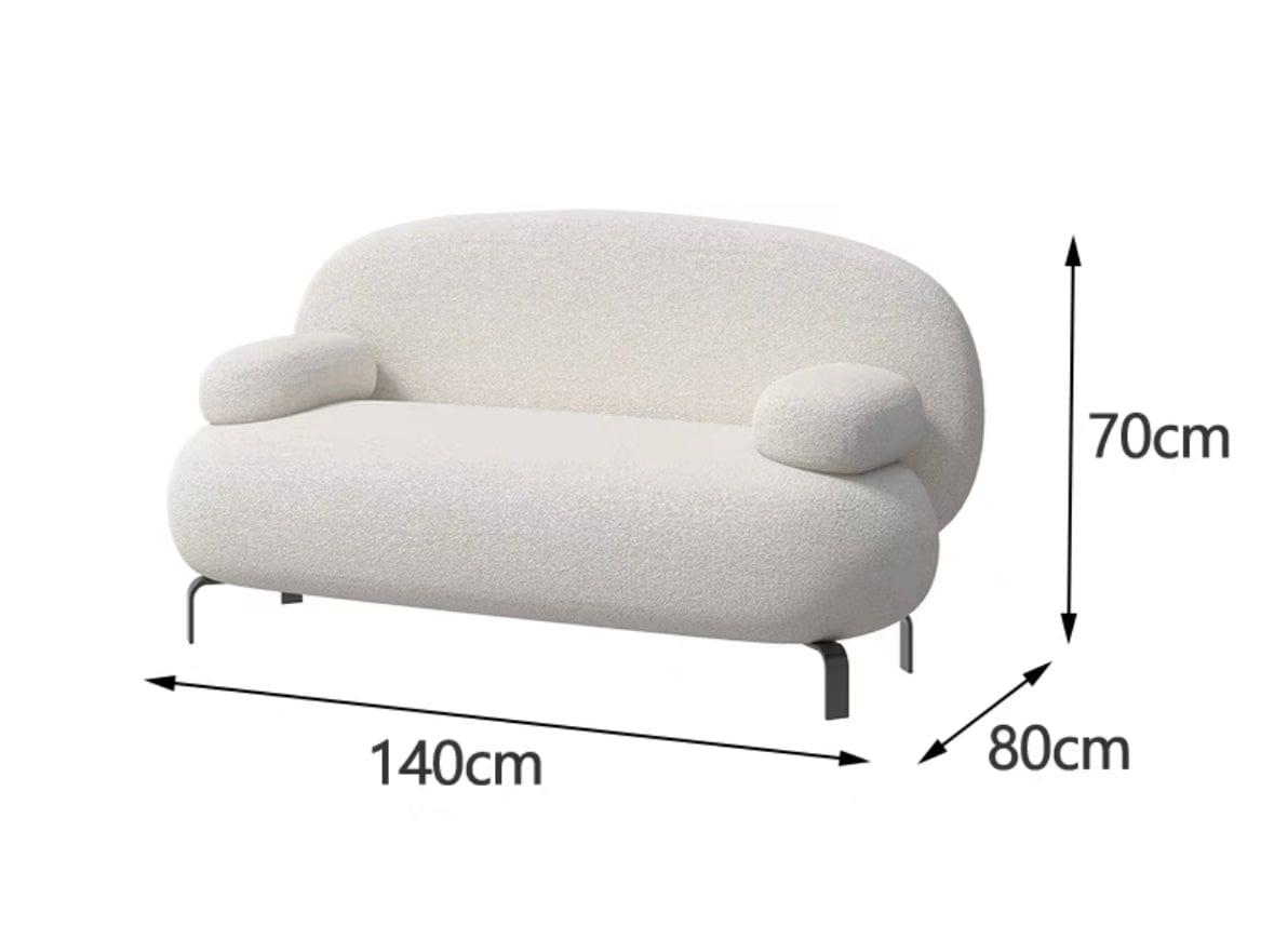 home-atelier-f31a Boucle Fabric / 2 seater/ Length 140cm Darwin Curve Sofa