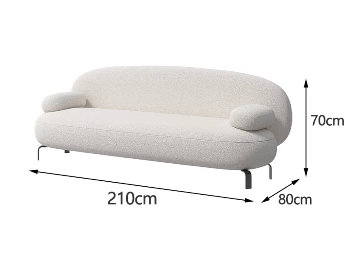 home-atelier-f31a Boucle Fabric / 3 seater/ Length 210cm Darwin Curve Sofa