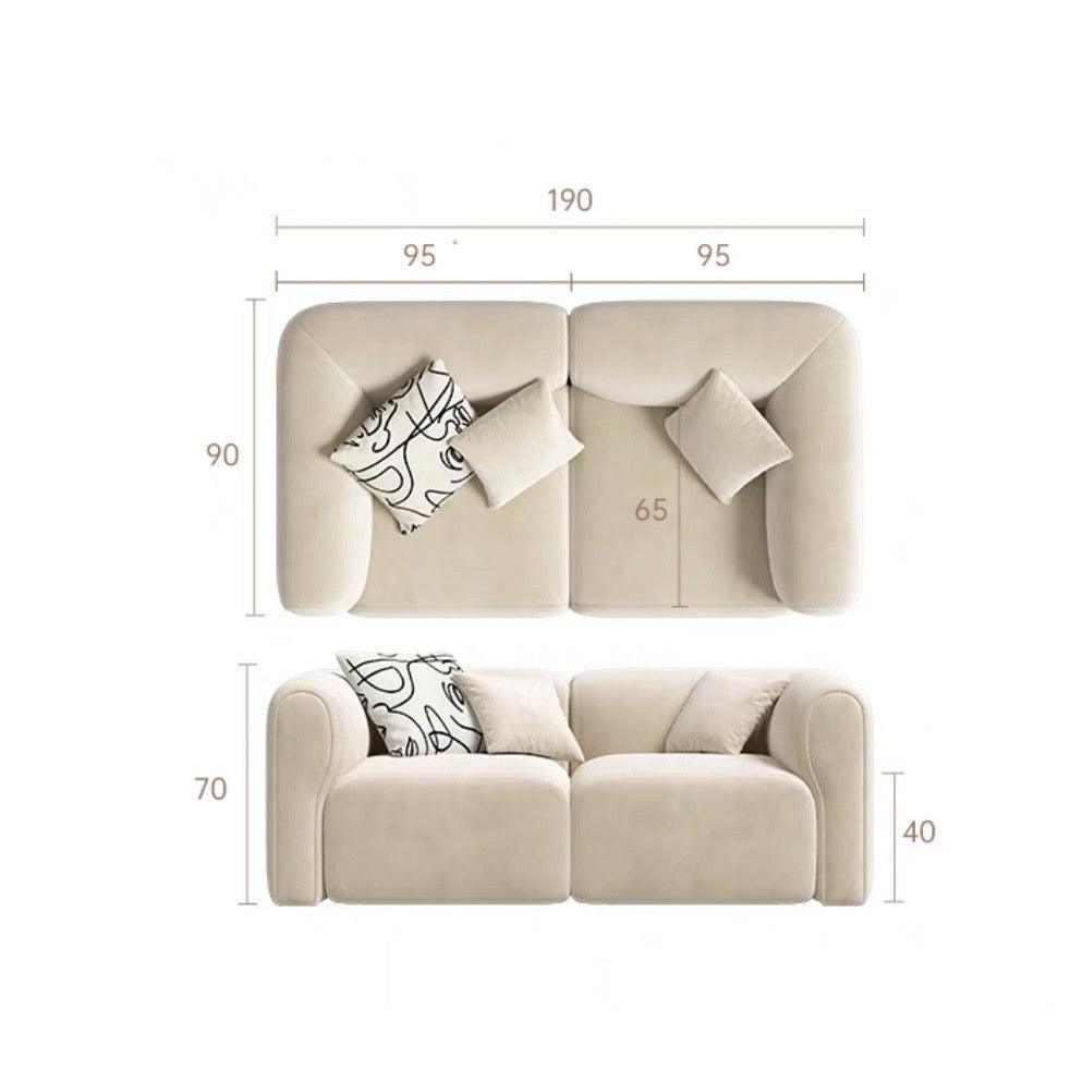home-atelier-f31a Cat Proof Scratch Resistant Suede Fabric / 2.5 seater/ Length 190cm / Cream Auri Sectional Scratch Resistant Sofa