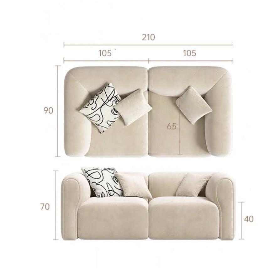 home-atelier-f31a Cat Proof Scratch Resistant Suede Fabric / 3 seater/ Length 210cm / Cream Auri Sectional Scratch Resistant Sofa