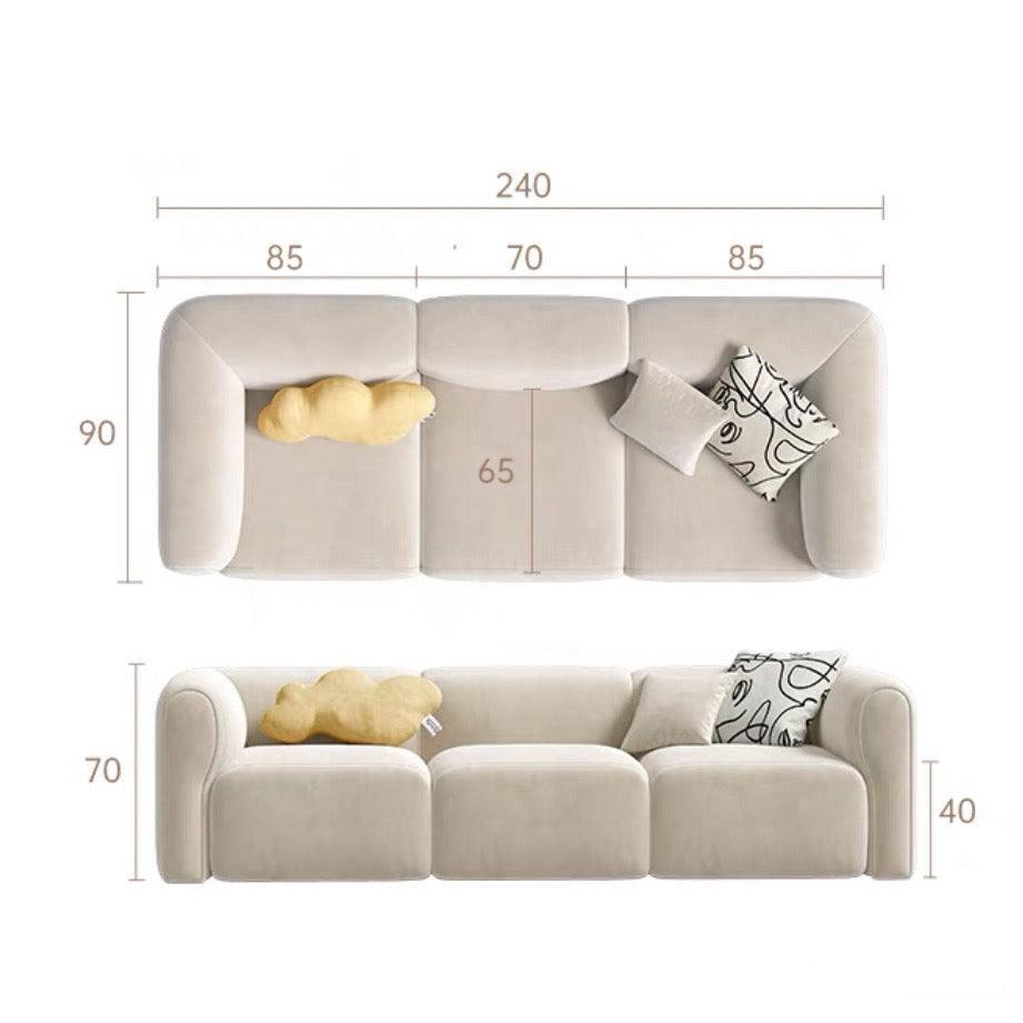 home-atelier-f31a Cat Proof Scratch Resistant Suede Fabric / 4 seater/ Length 240cm / Cream Auri Sectional Scratch Resistant Sofa